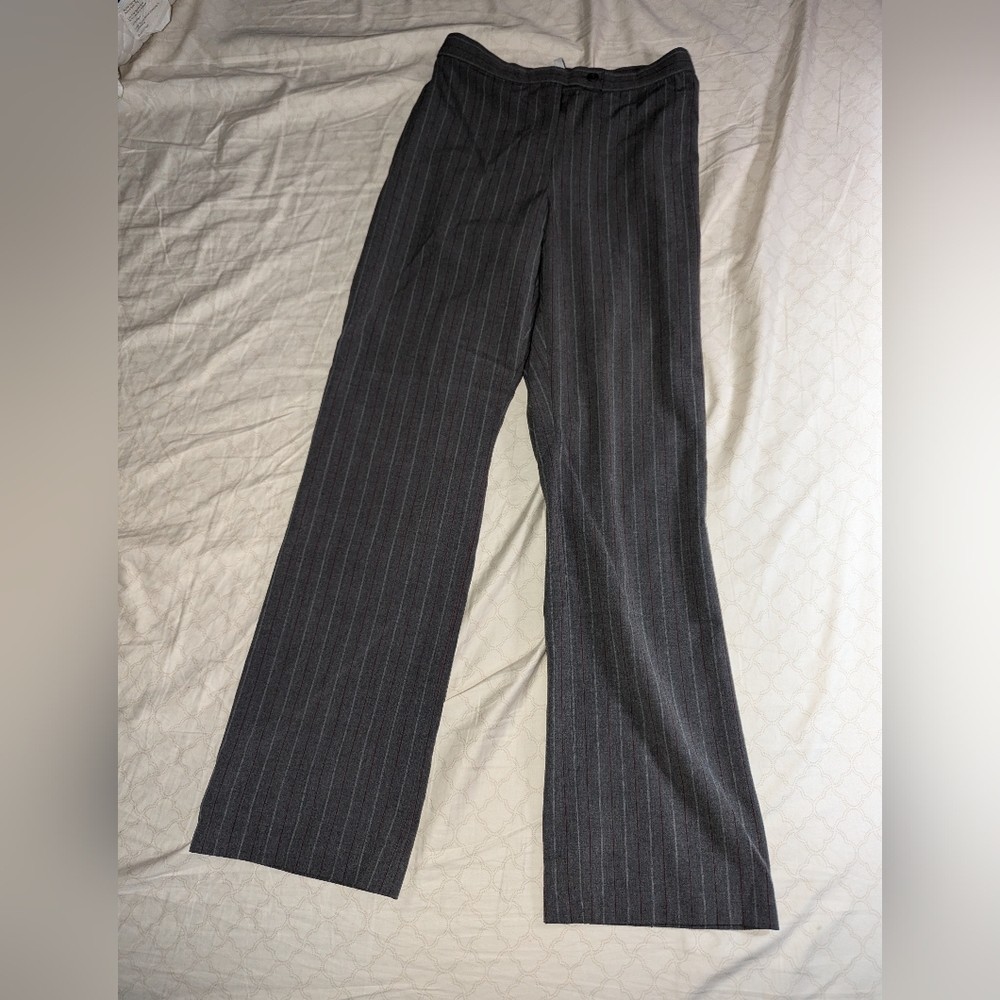 Pinstripe Straight Leg Slacks